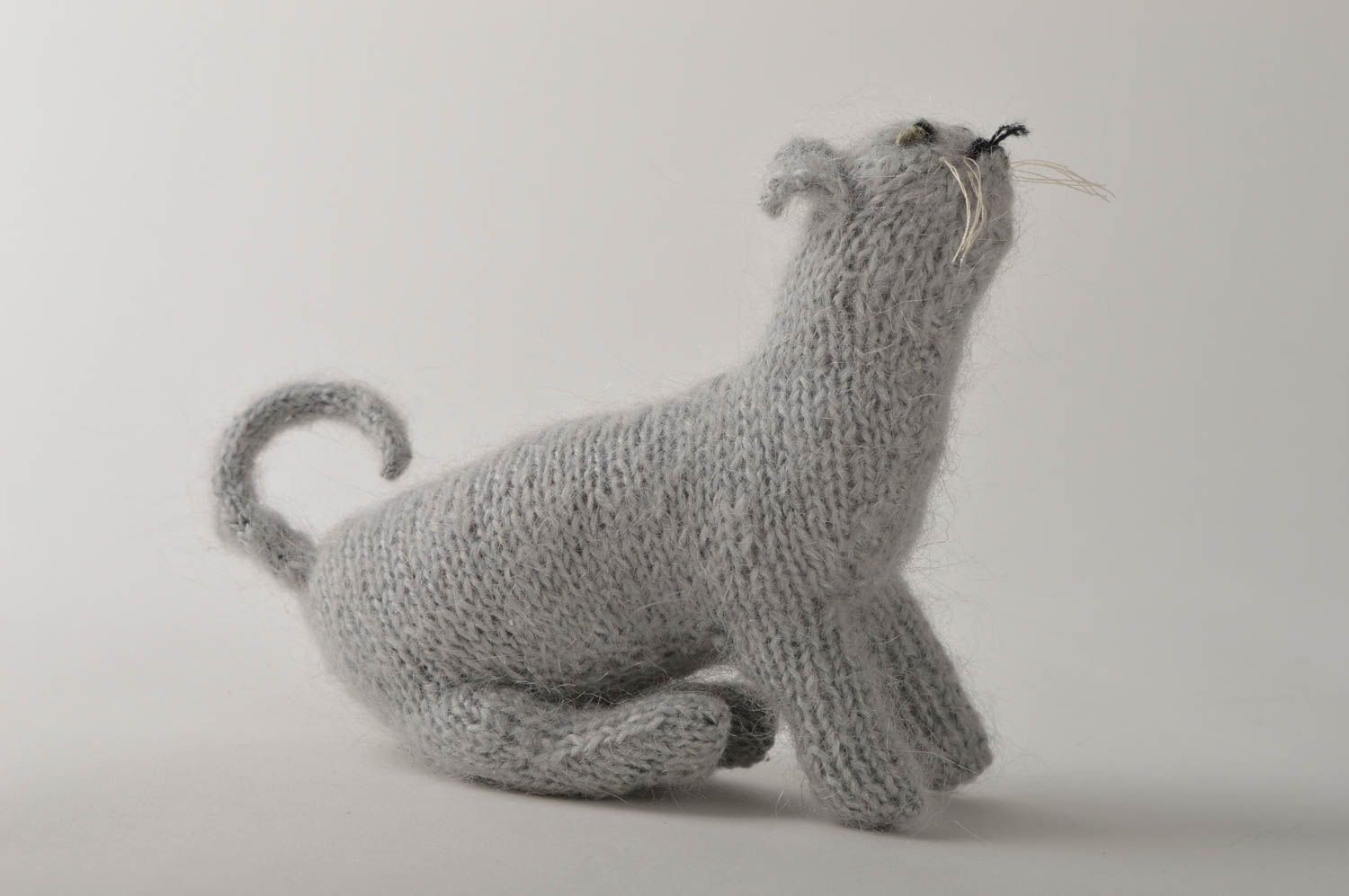 Peluche chat british shorthair Jouet fait main tricoté Cadeau pour enfant photo 3