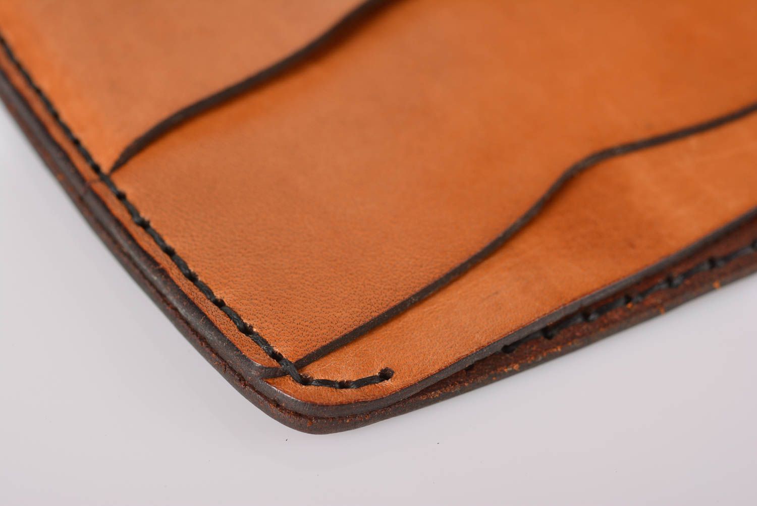 Portefeuille en cuir fait main Maroquinerie Cadeau original brun avec gravure photo 5