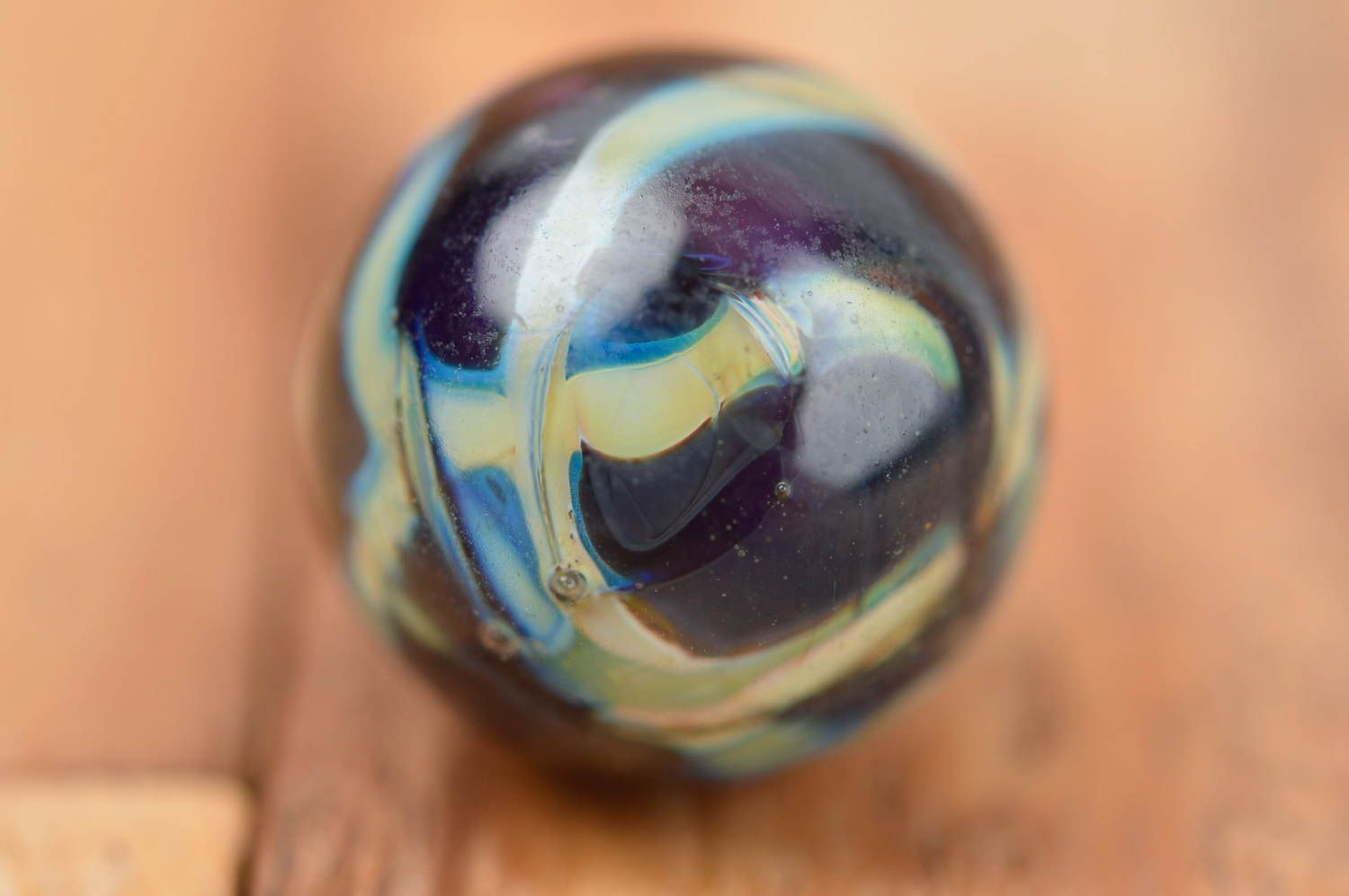 Perle en verre fait main Fourniture pour bijoux bleue motifs Loisirs créatifs photo 5