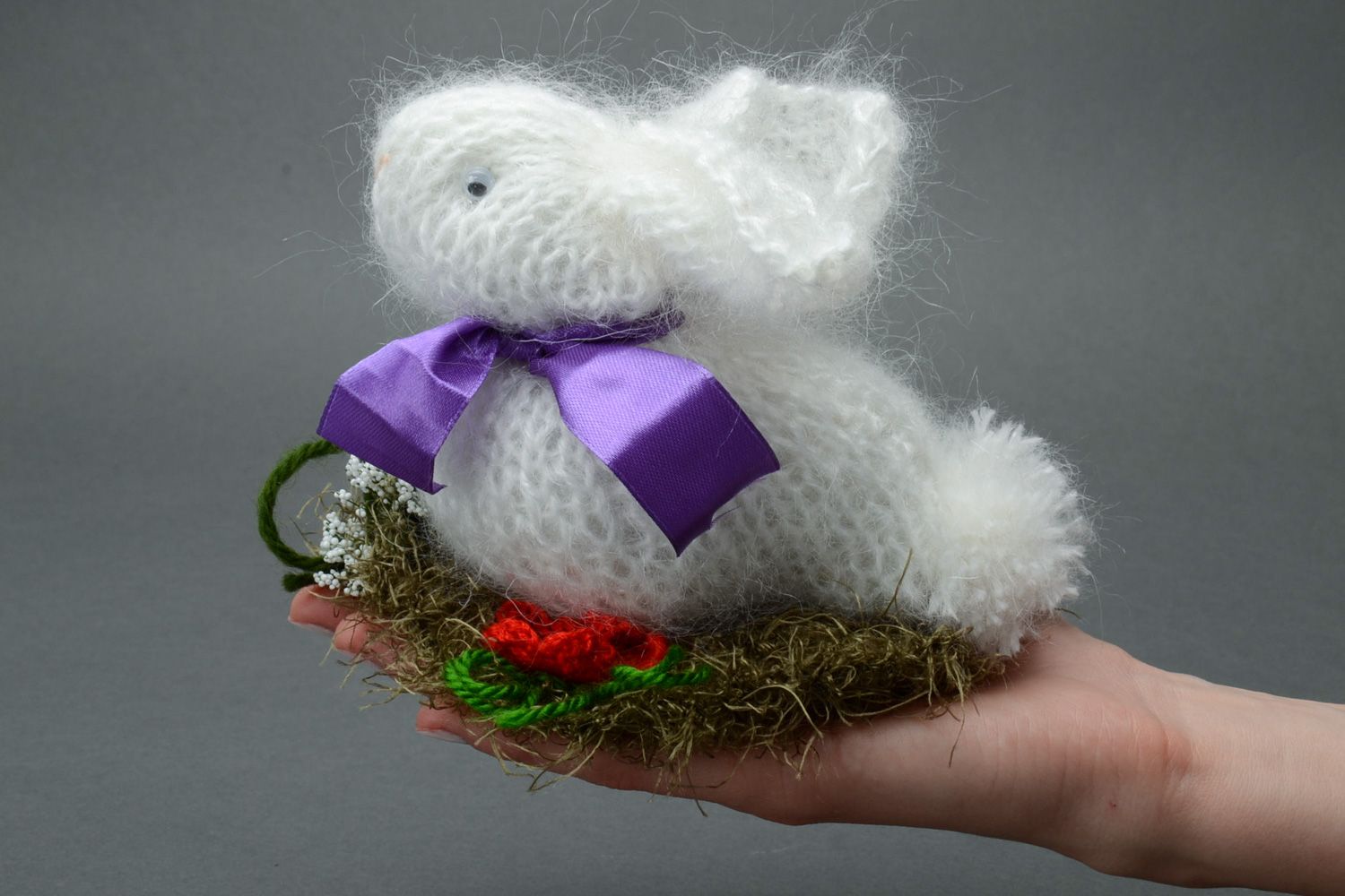 Homemade soft crochet toy Easter rabbit photo 5