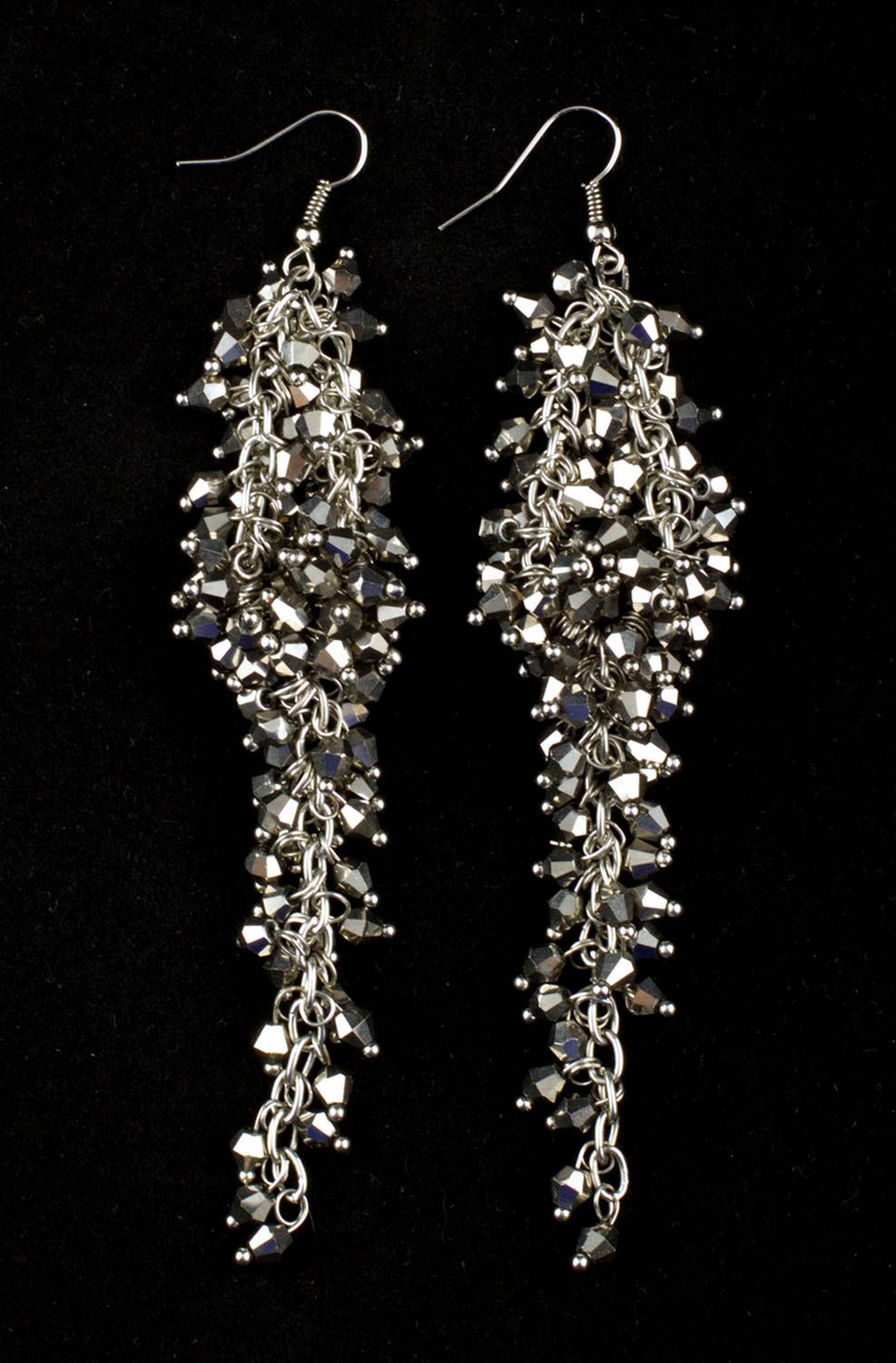 Boucles d'oreilles breloques Bijou fait main perles cristal design Cadeau femme photo 3