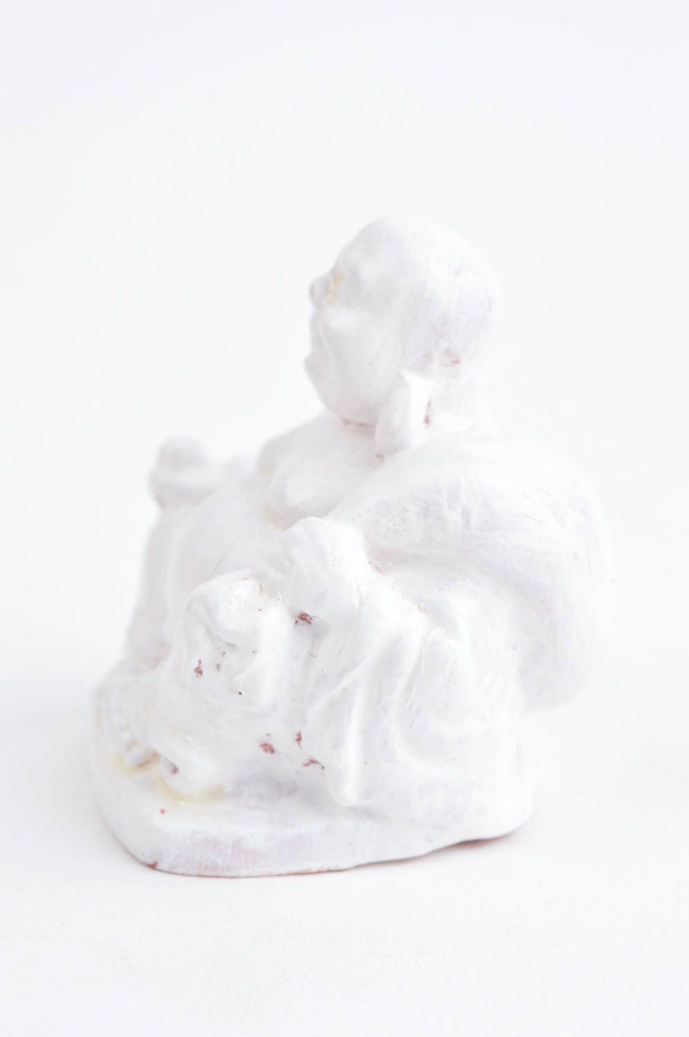 Statuette décorative Figurine fait main blanche en plâtre Déco maison cadeau photo 3