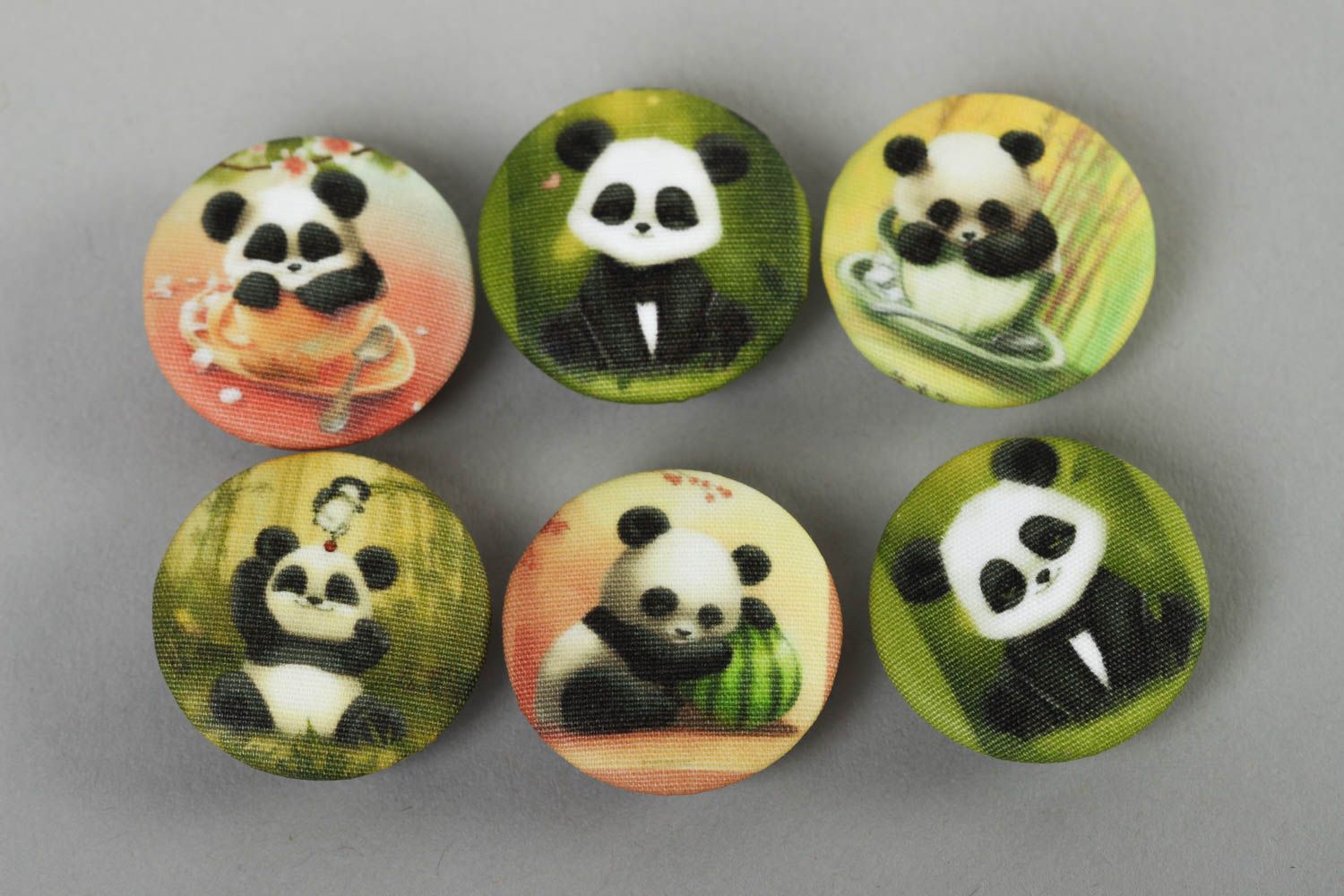 Botones bonitos artesanales accesorios de ropa botones para manualidades Pandas foto 2