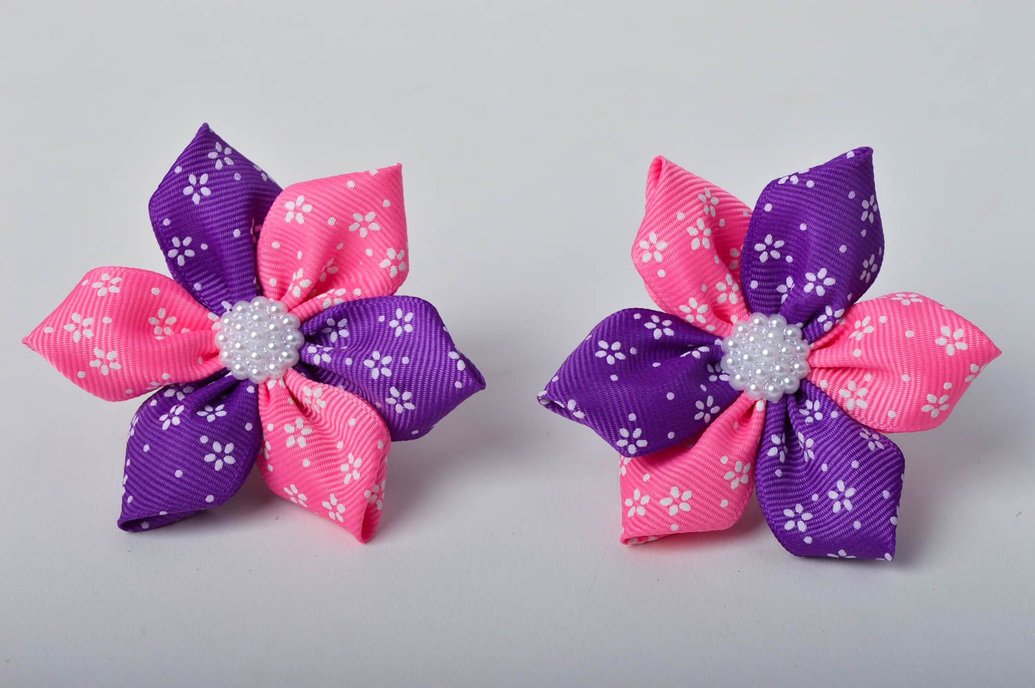 Handmade scrunchies set of hair accessories rep ribbon scrunchies for children photo 4