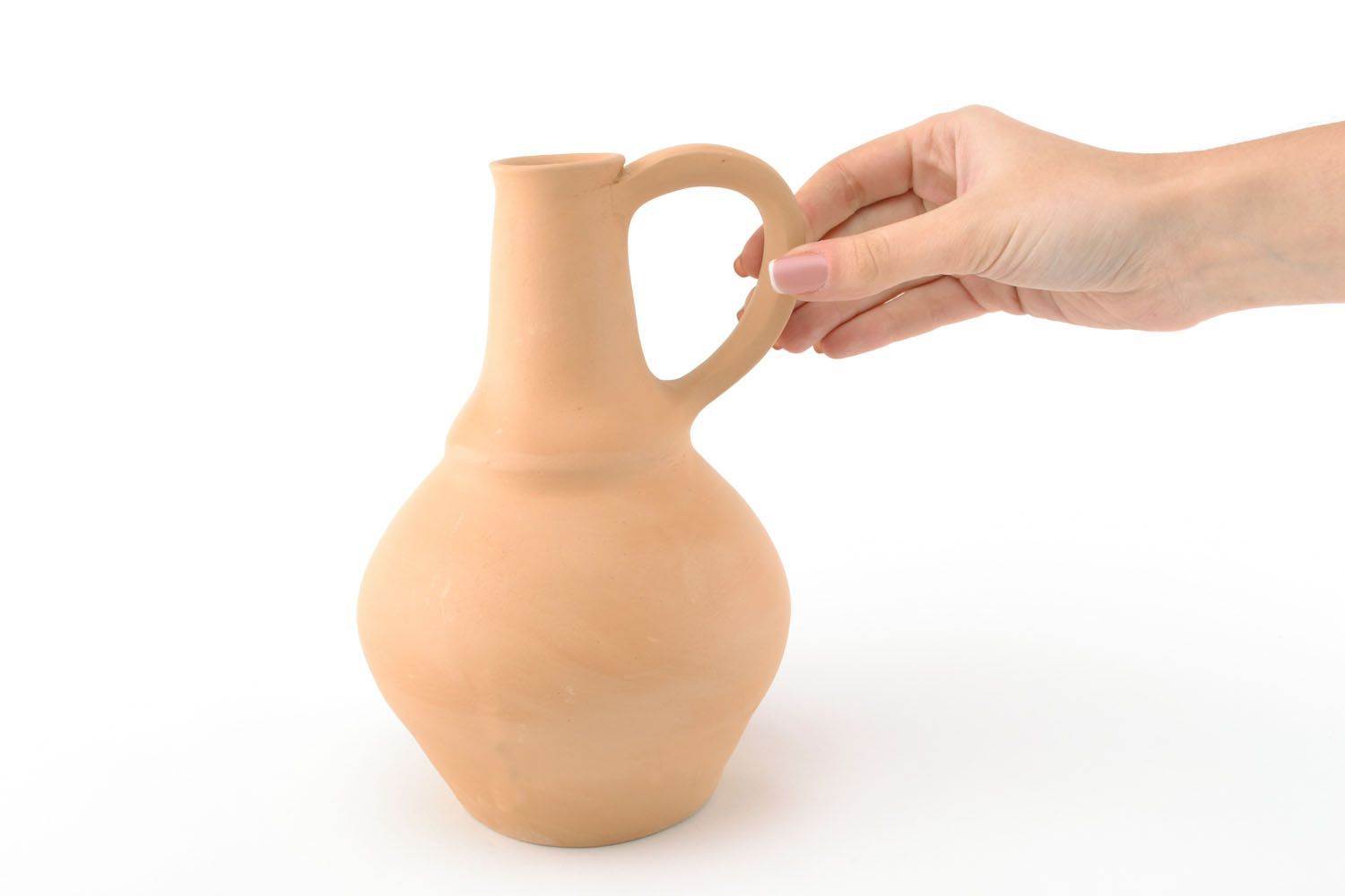 8,3 lb ceramic wine carafe in terracotta color with handle 2 lb photo 1