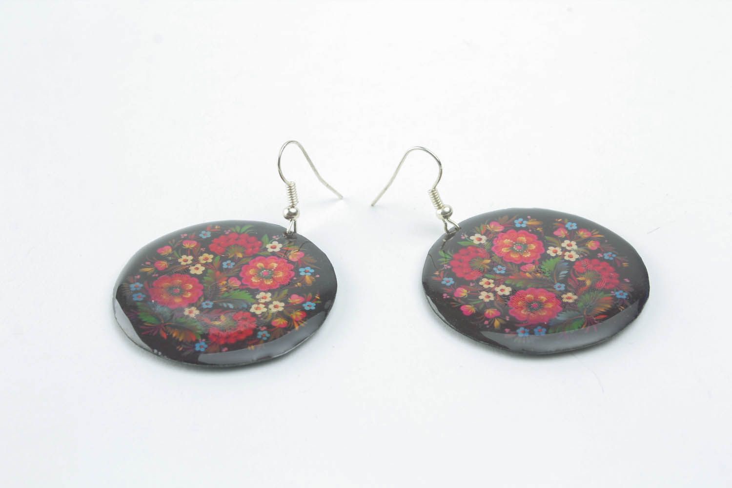 Handmade earrings with ethnic pattern  photo 3