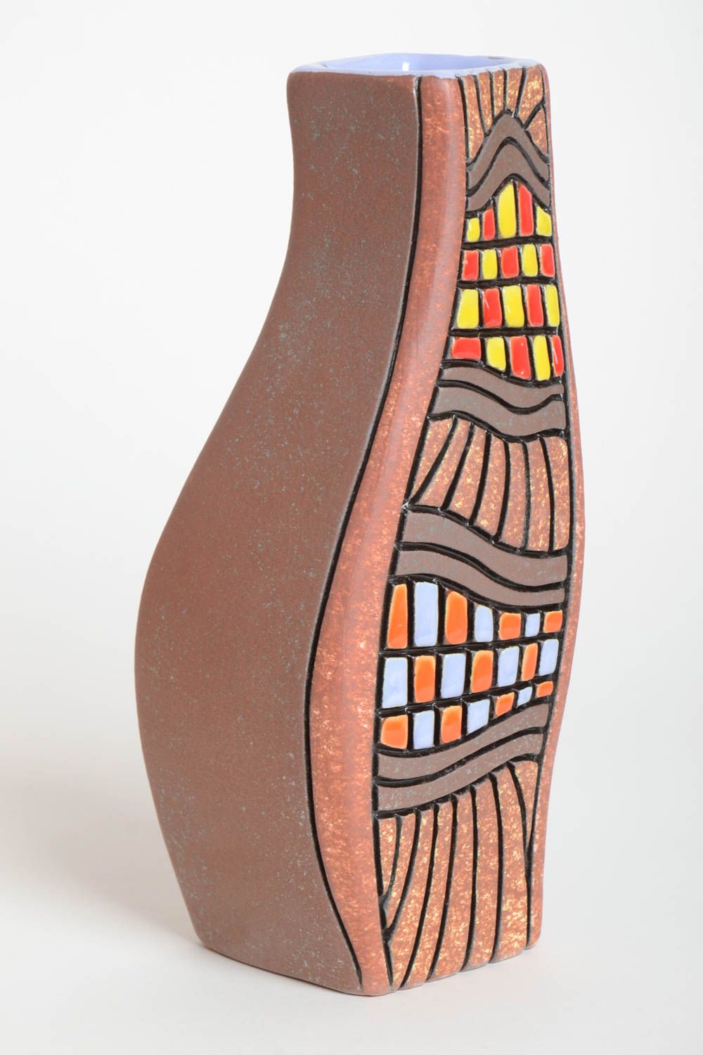 Сувенир ручной работы керамическая ваза для цветов декор для дома Наследие Майя фото 2