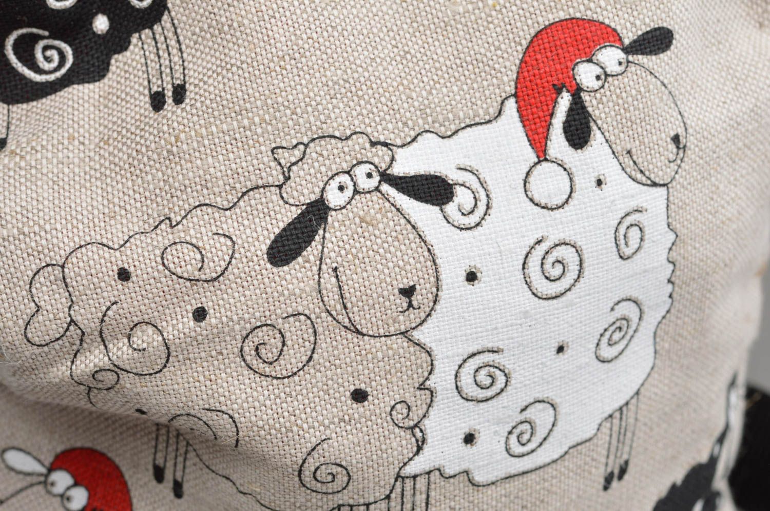 Sac bandoulière fait main Sac à main gris en lin avec bouton Accessoire femme photo 5