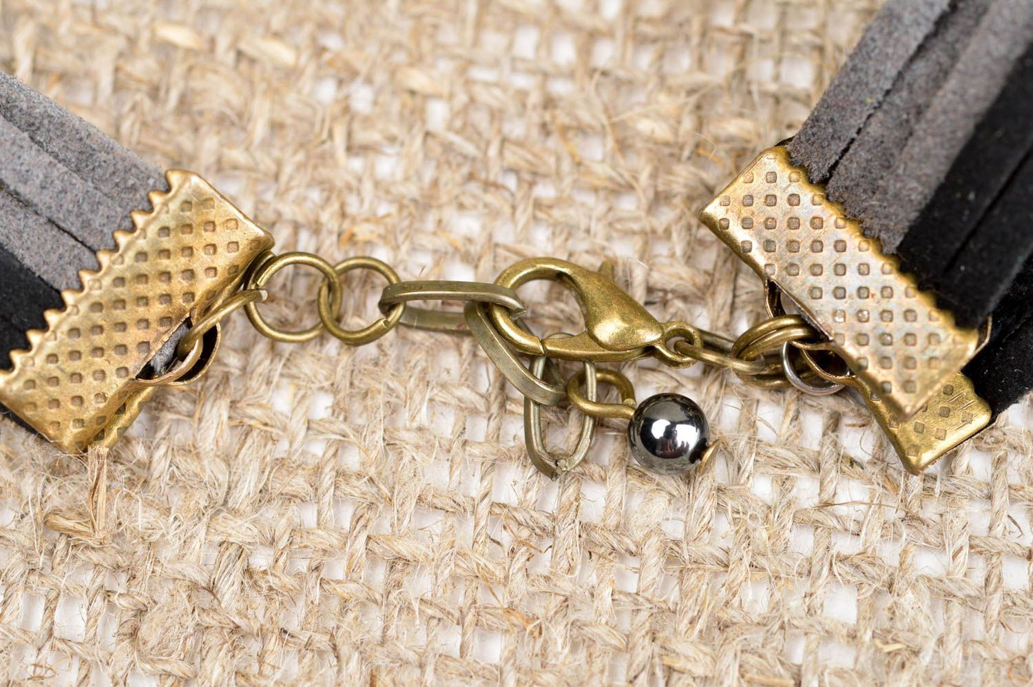 Браслет из замши ручной работы модный браслет из шнуров красивый браслет серый фото 4