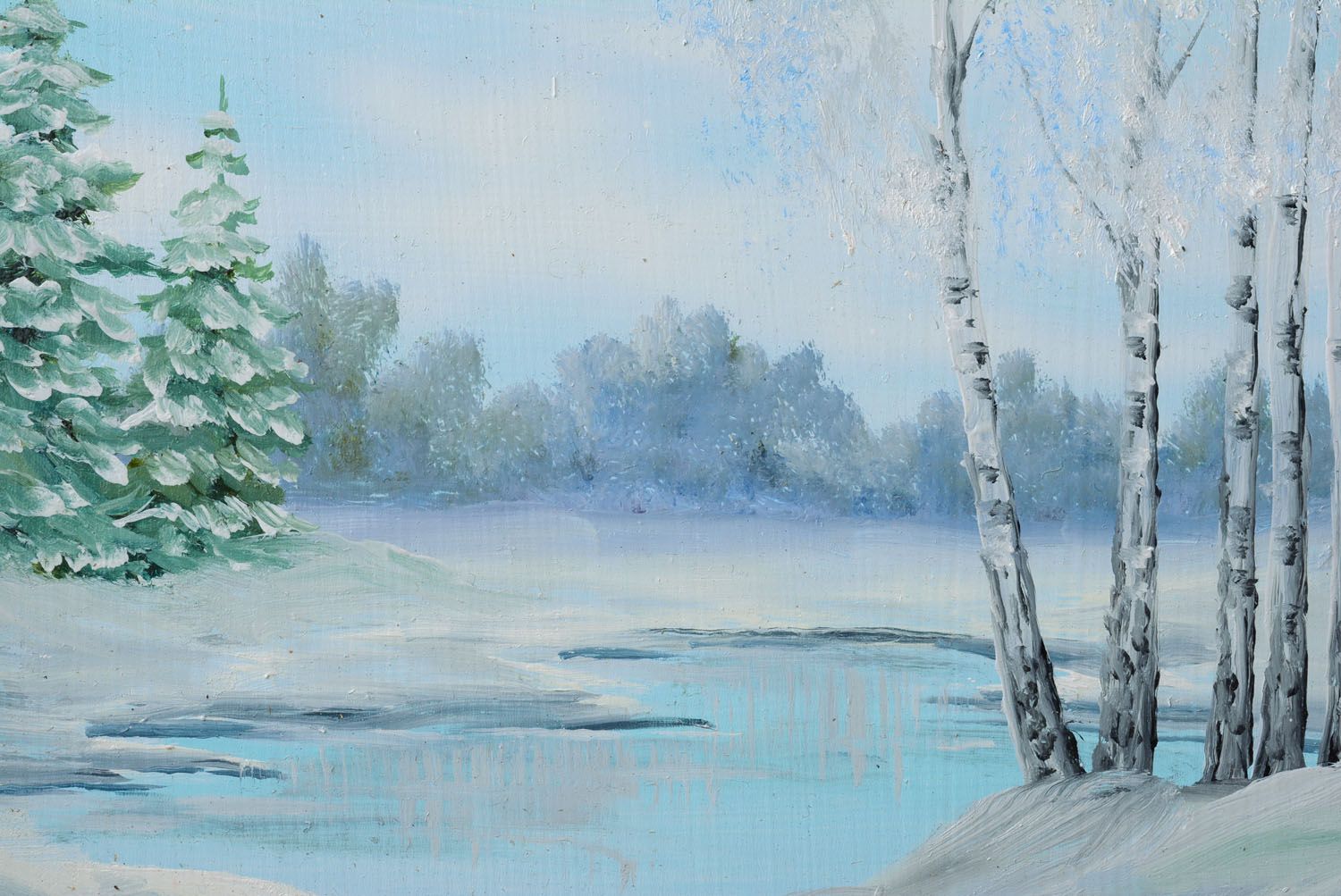Oil painting Winter Morning photo 2