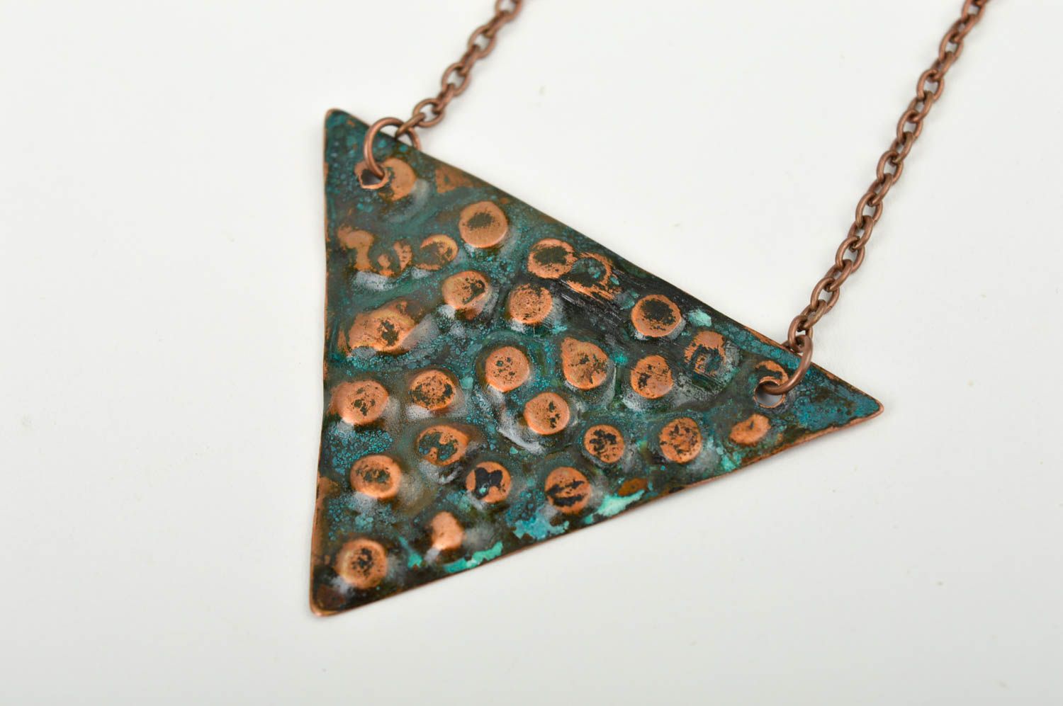 Beautiful handmade copper pendant metal pendant design artisan jewelry photo 5