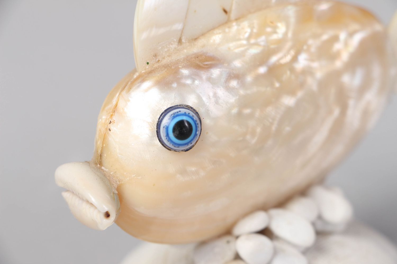 Figurilla artesanal de conchas de mar, pez decorativo foto 2