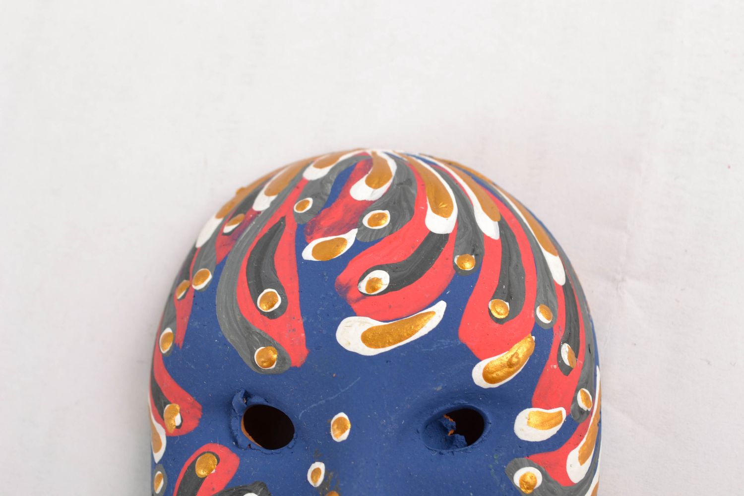 Maske Kühlschrankmagnet aus Ton blau foto 4