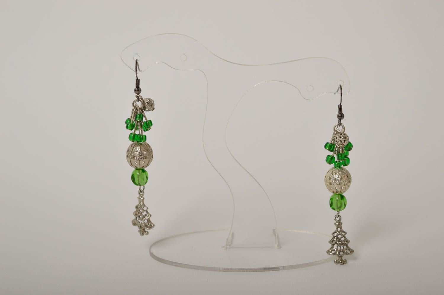 Handmade earrings with charms designer dangling earrings elegant accessory photo 4