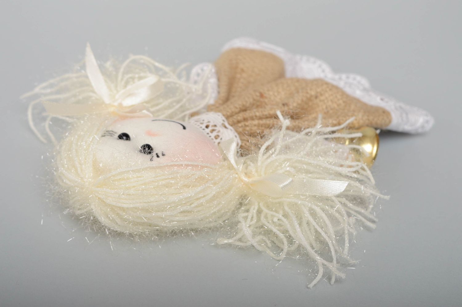 Interior soft toy made of burlap Angel photo 5