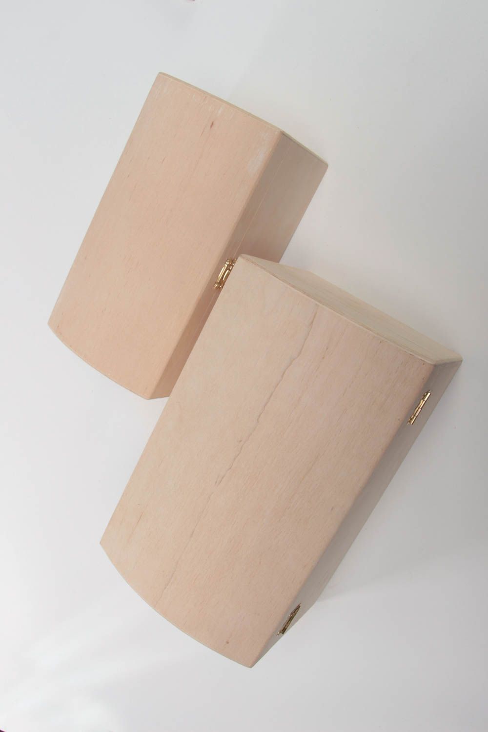Set of 2 handmade plywood craft blanks for painting or decoupage jewelry boxes photo 3