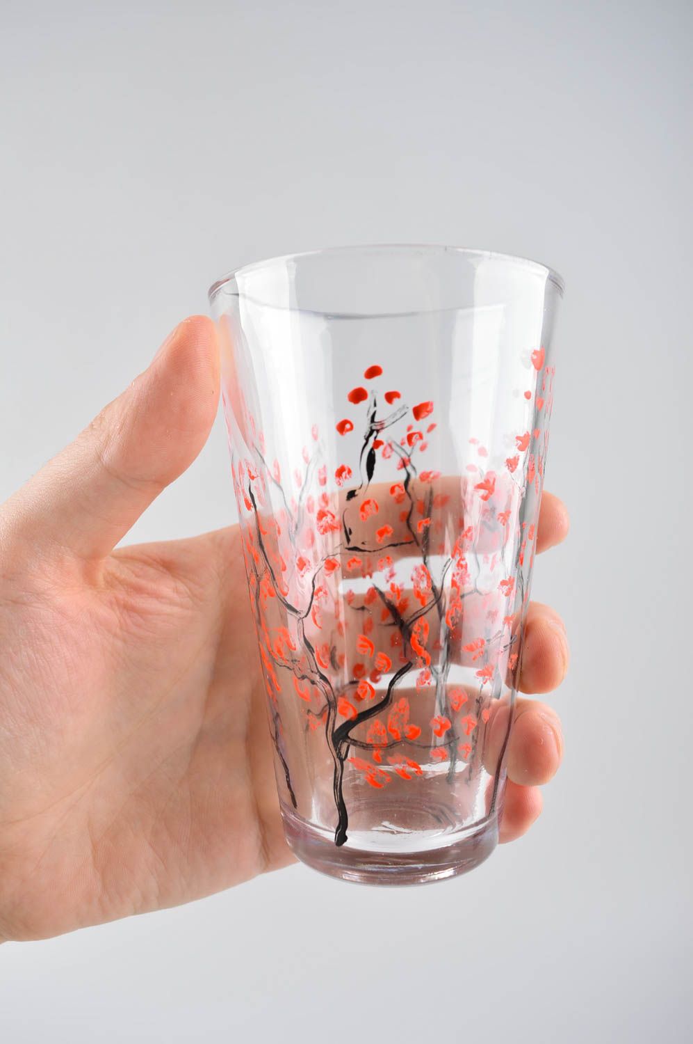 Красивая посуда стеклянный стакан ручной работы красивый стакан с росписью  фото 5