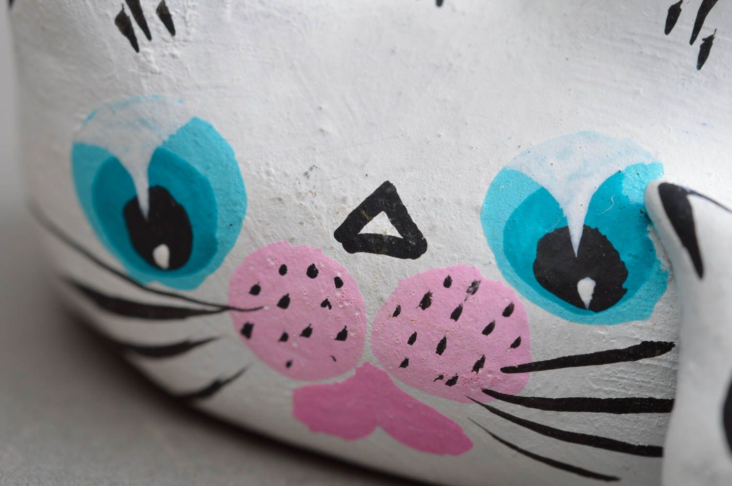 Figura de barro artesanal decoración de hogar regalo para amigos gata y gatito foto 5