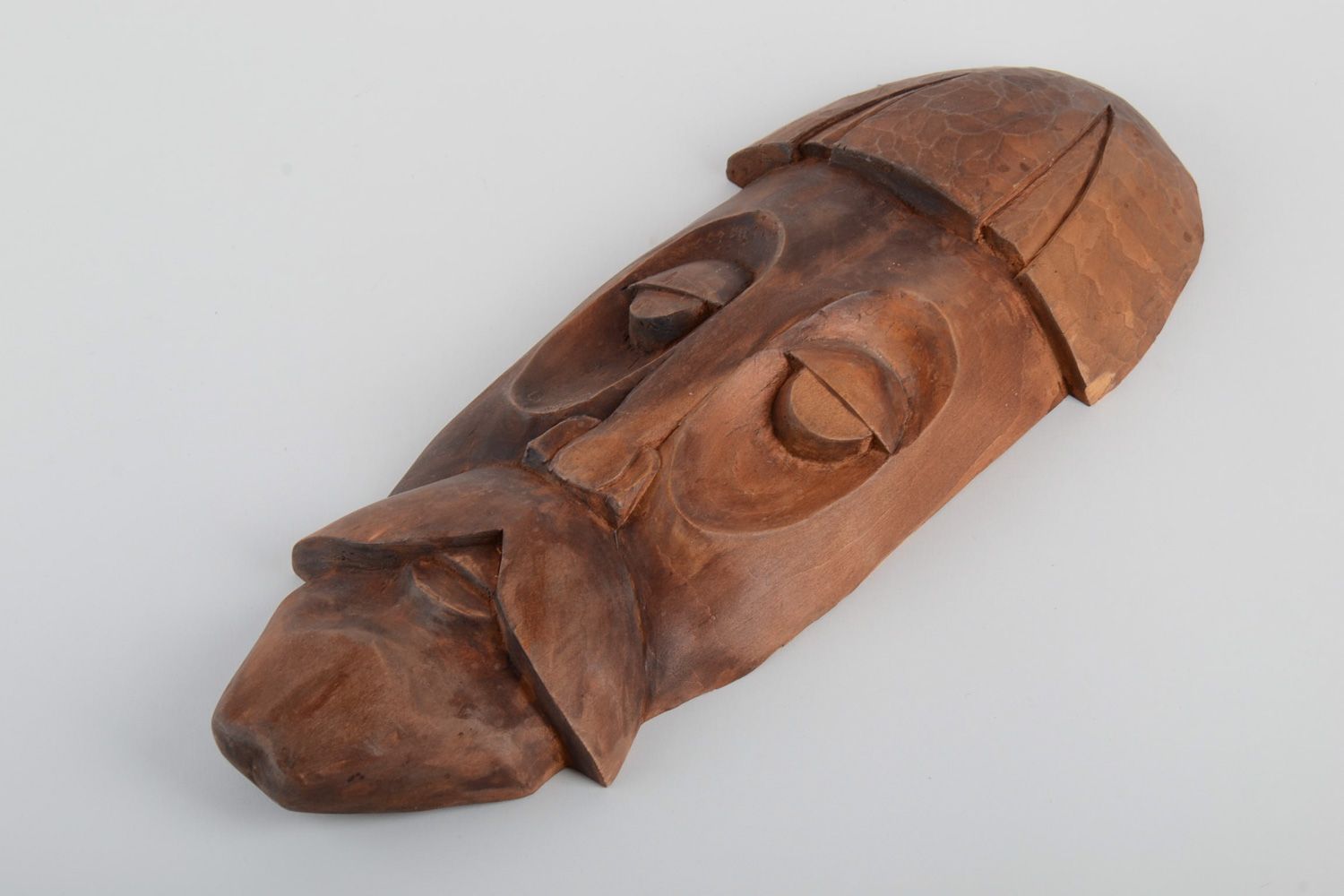 Handmade souvenir wall hanging mask carved of wood for wall decoration photo 2