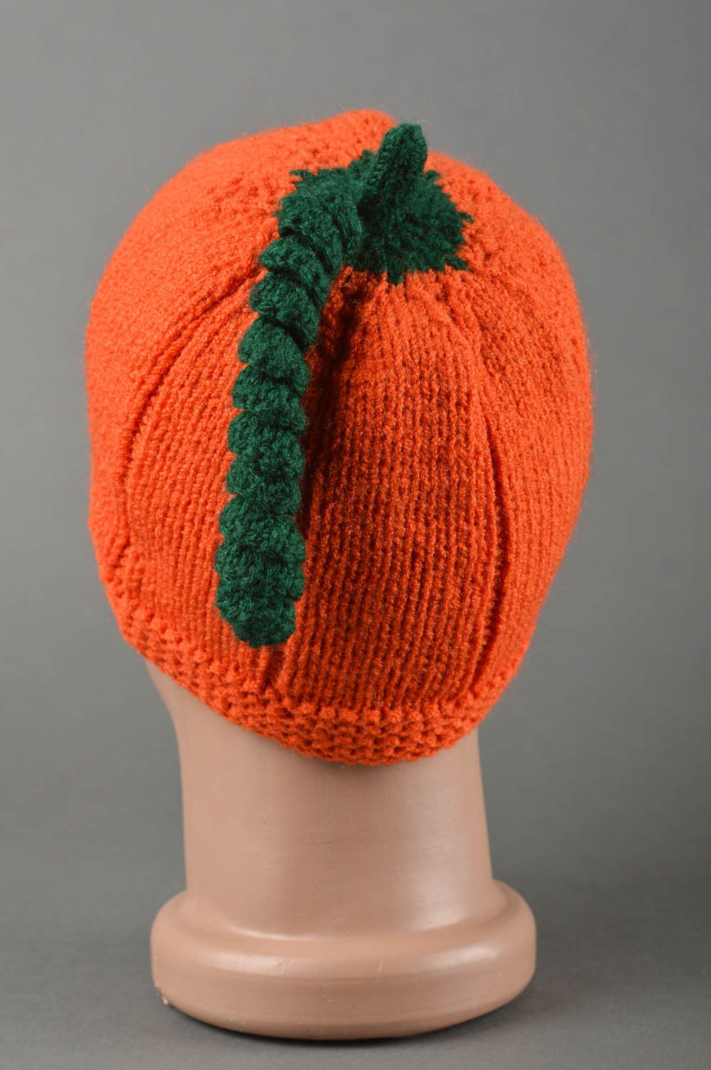 Стильная шапка ручной работы вязаная шапка для детей зимняя шапка апельсинка  фото 2