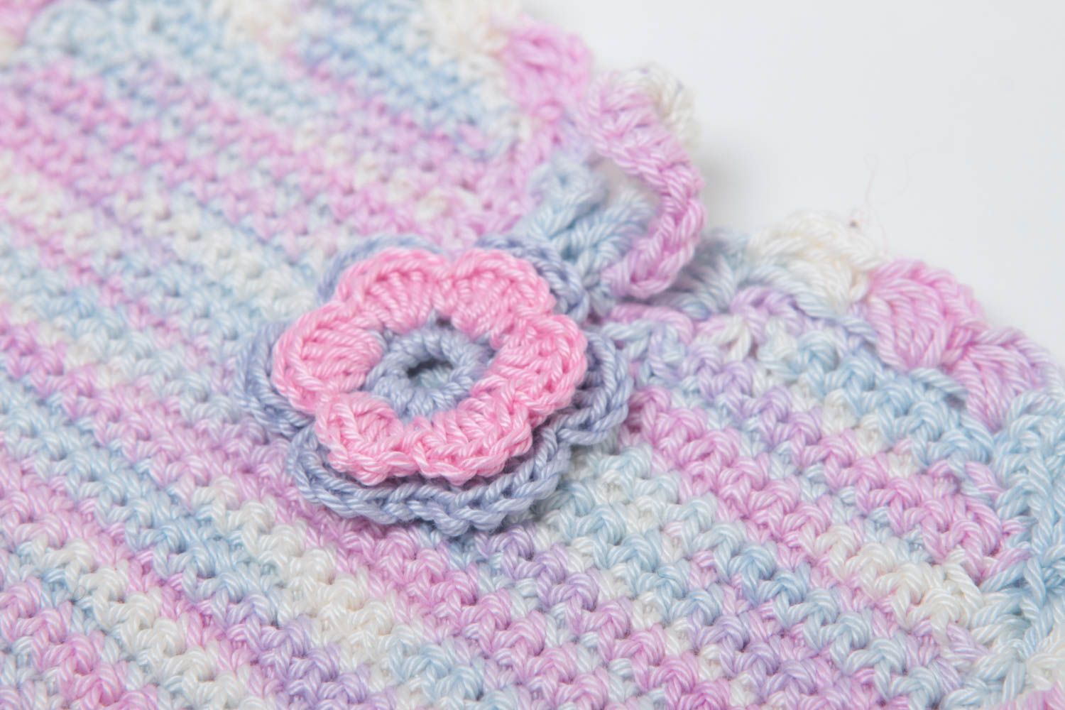 Домашний текстиль ручной работы прихватка крючком вязаная прихватка розовая фото 3