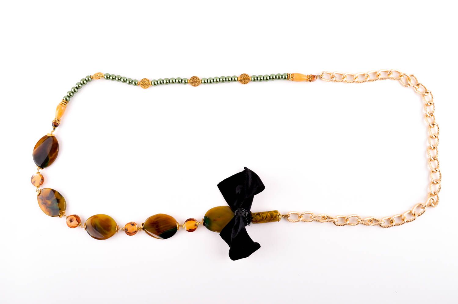 Collana di pietre naturali fatta a mano con perle di moda bigiotteria da donna foto 5