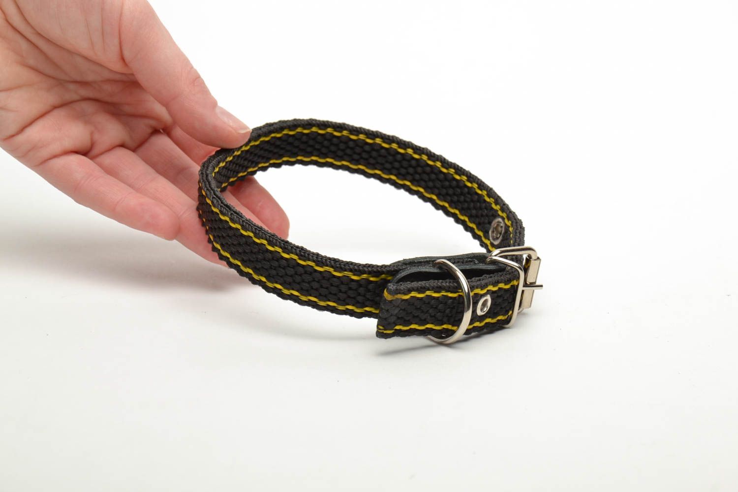 Textil Halsband für Hund in Schwarz foto 5