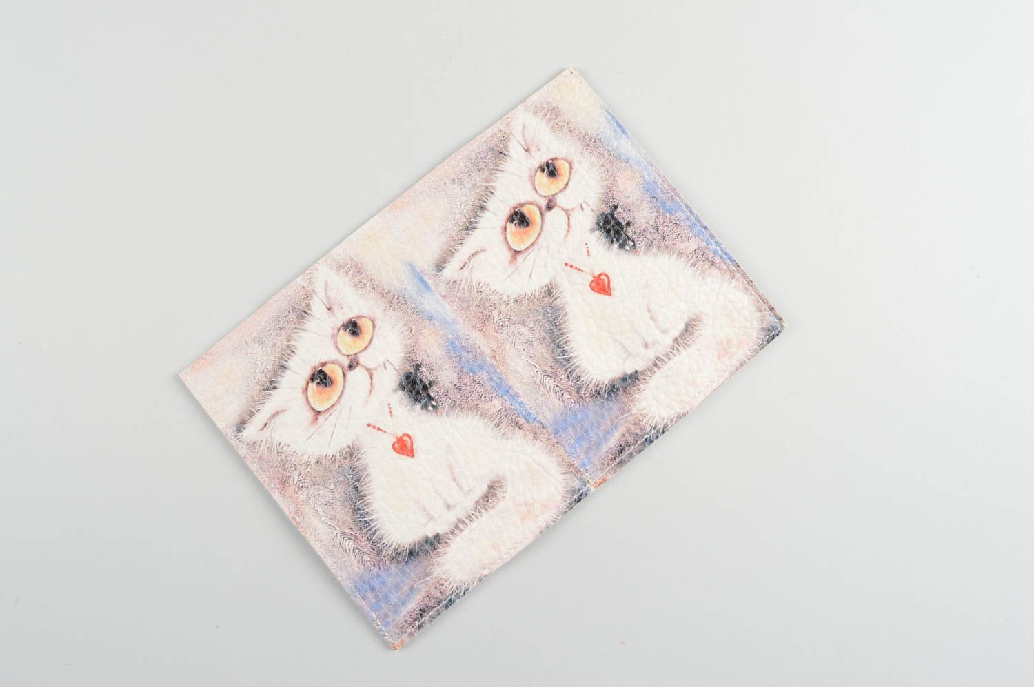 Pass Etui schöne handmade Ausweis Schutzhülle aus Leder Geschenk für Freundin foto 2