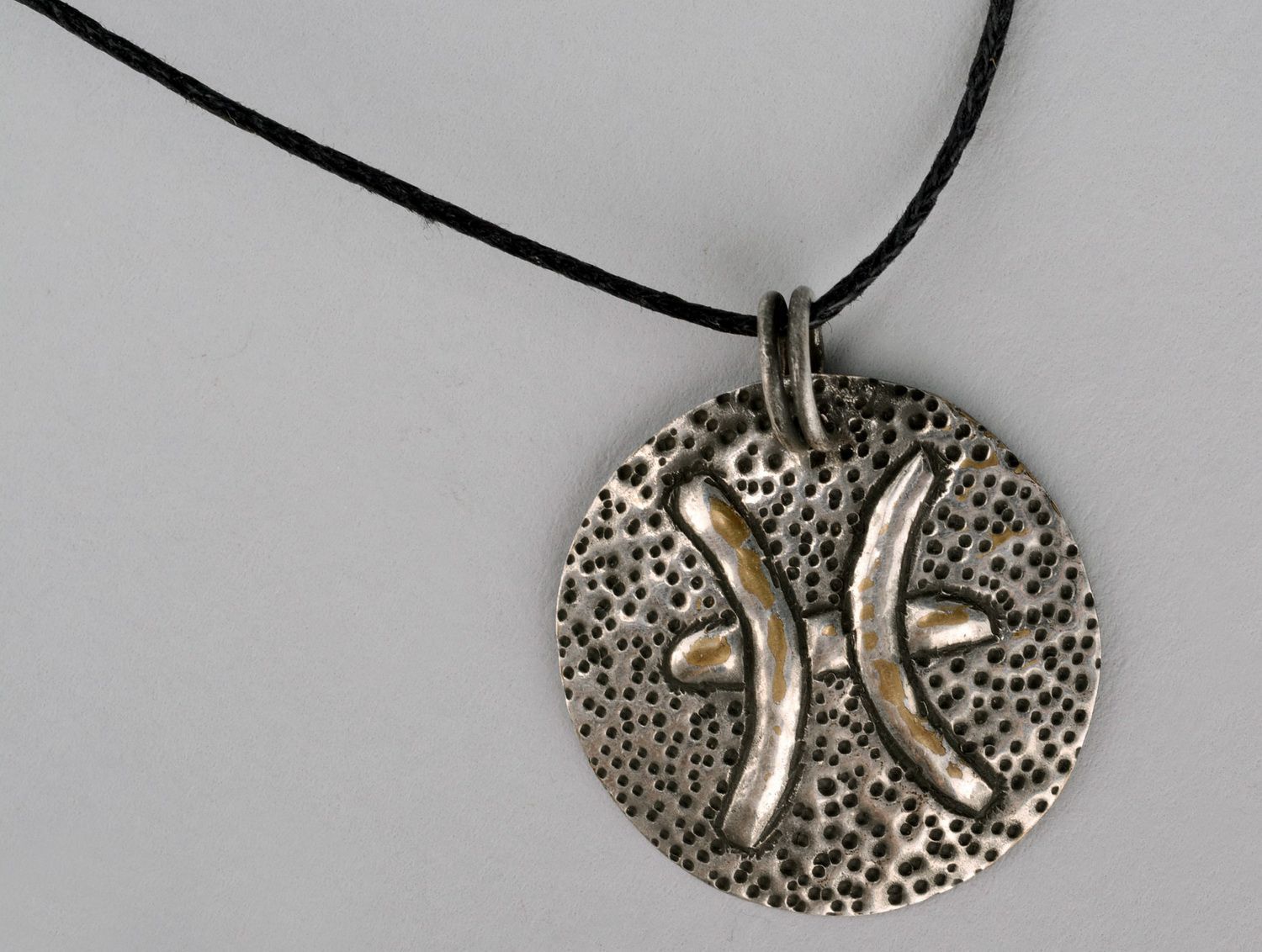 Pendant made of brass with silvering Pisces photo 1