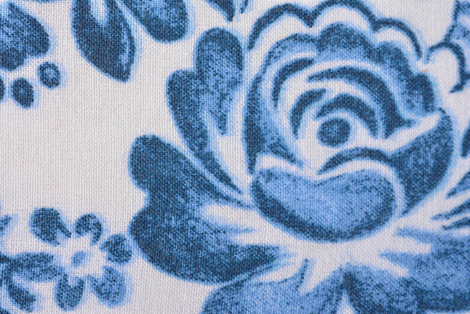 Carnet de notes design Agenda fait main motif floral bleu blanc Cadeau femme photo 4