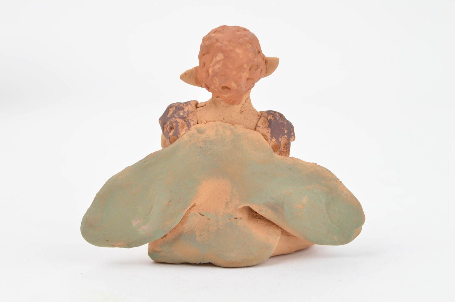 Handmade Keramik Figur Haus klein Deko aus Ton Dekoration Figur schöner Elf foto 4