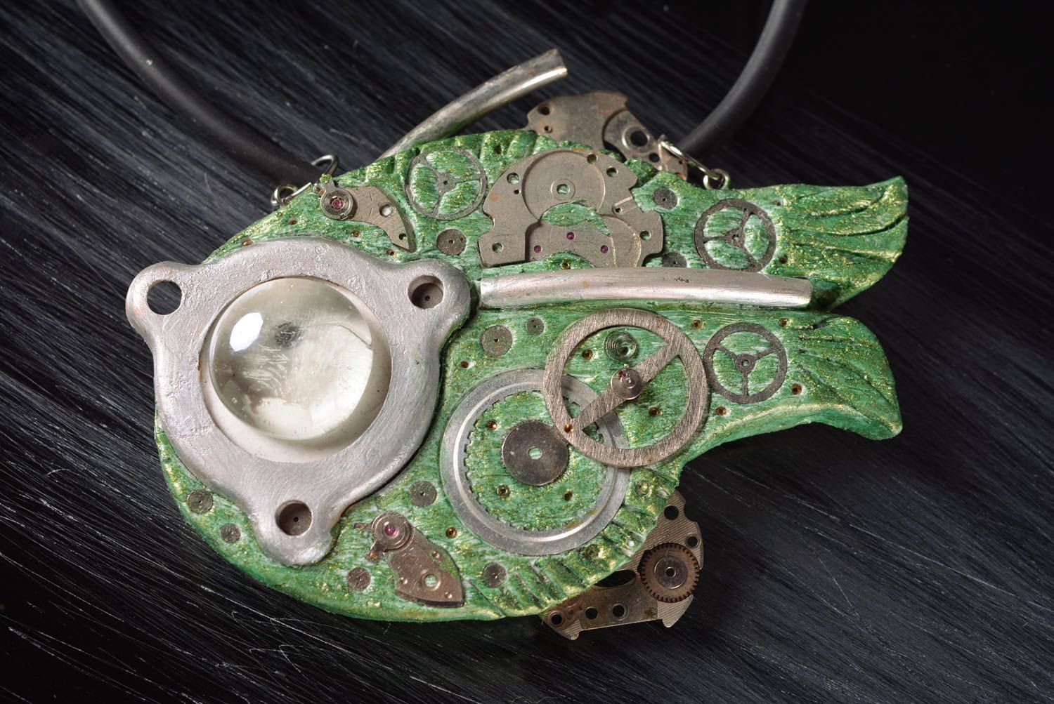 Unusual handmade metal pendant neck accessories steampunk jewelry designs photo 1