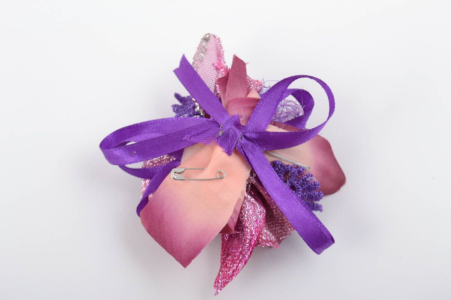 Handmade blank for jewelry with flowers beautiful purple designer hairpin photo 3
