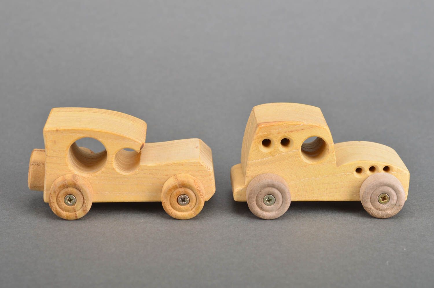 Set of 2 handmade beautiful children's wooden toys for boys Cars eco friendly photo 2