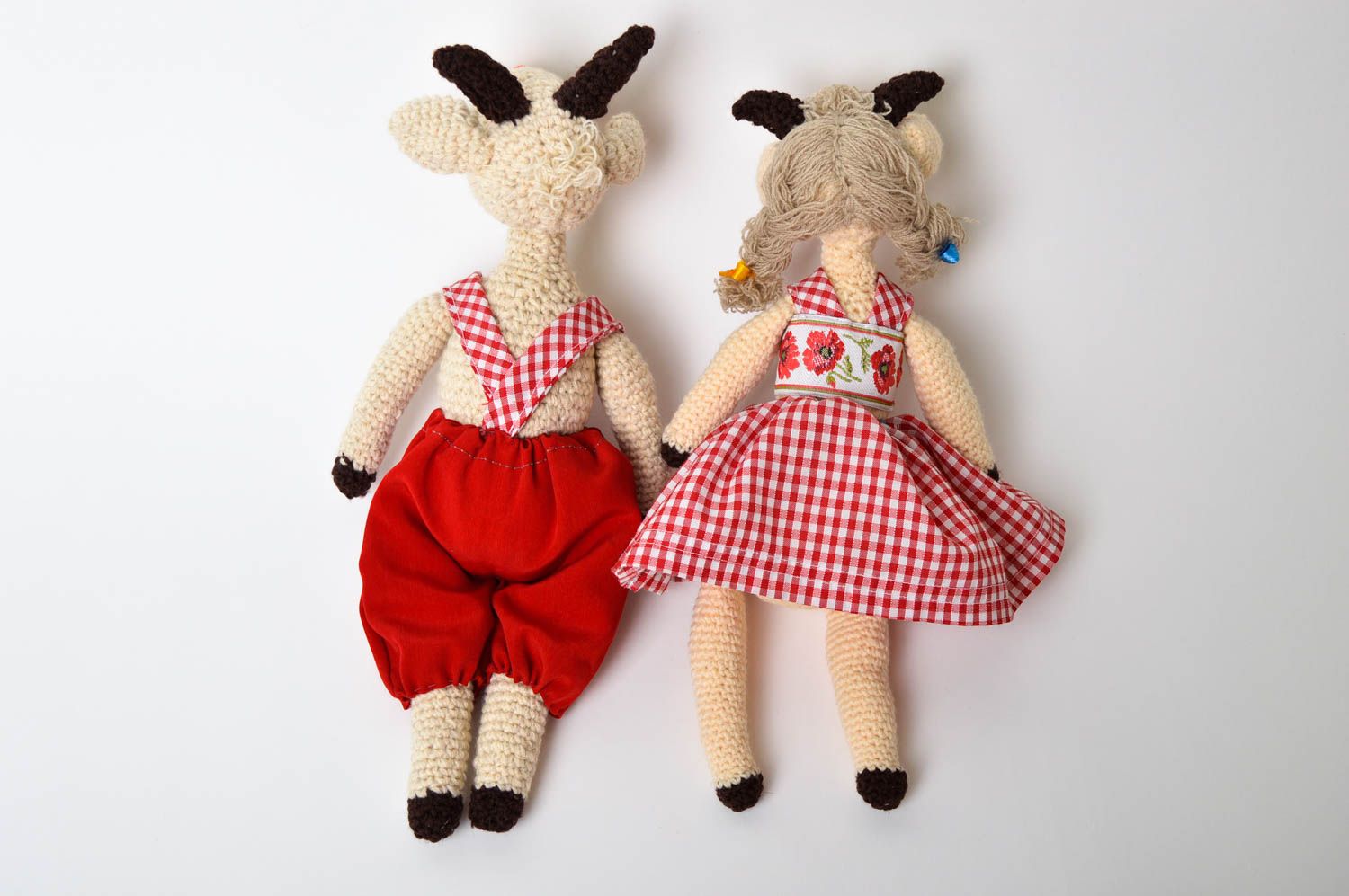 Stofftiere Ziegen handmade Spielsachen für Kinder Geschenk Ideen 2 Stück  foto 4