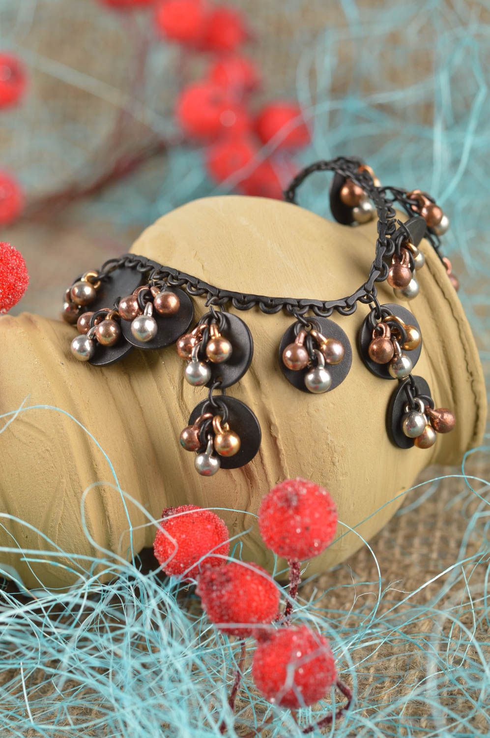 Handmade jewelry chain bracelet charm bracelet designer accessories gift ideas photo 1