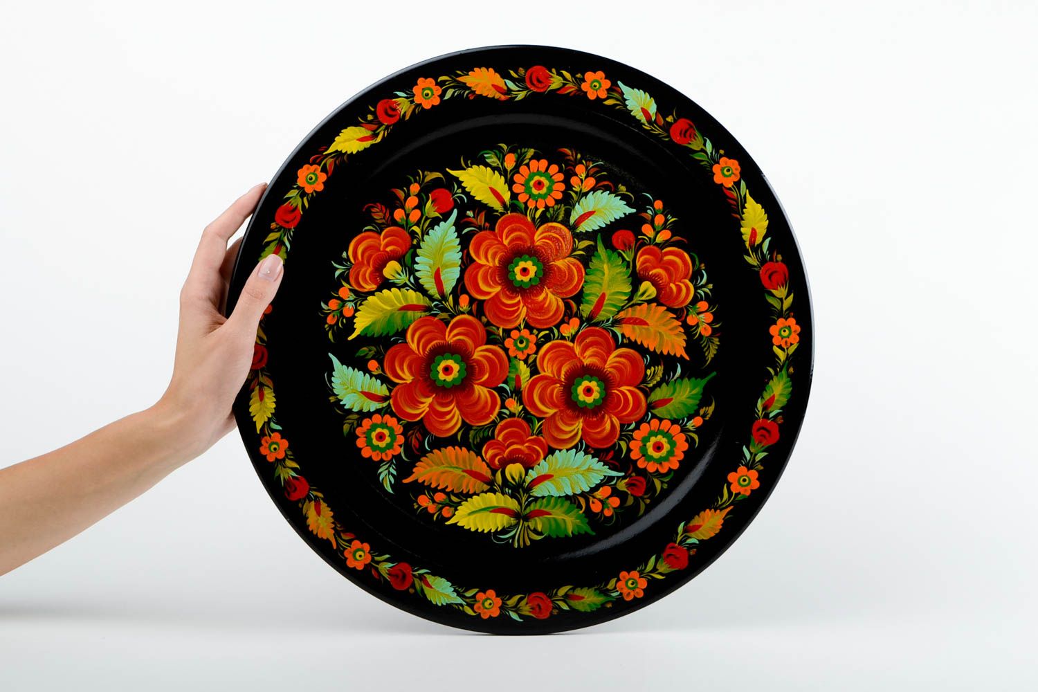 Декор на стену ручной работы интерьерная декоративная тарелка расписная посуда фото 2