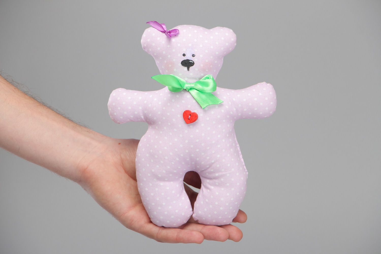 Children's handmade fabric soft toy Bear photo 4