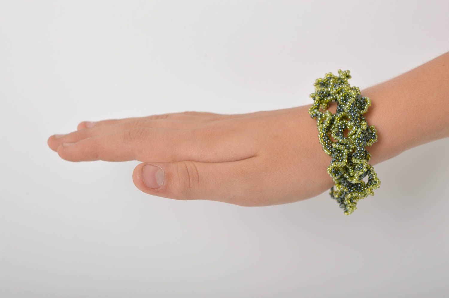 Браслет ручной работы браслет из бисера модная бижутерия кудрявые водоросли фото 5