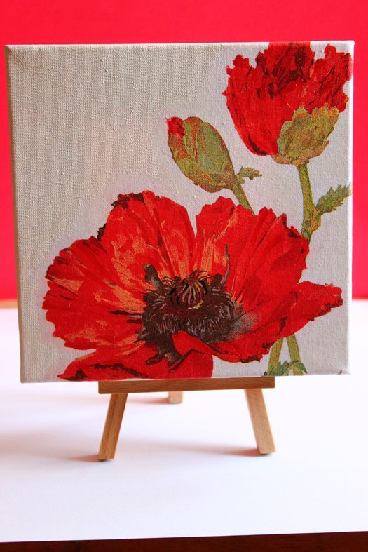 Decoupage wall picture Poppies photo 1