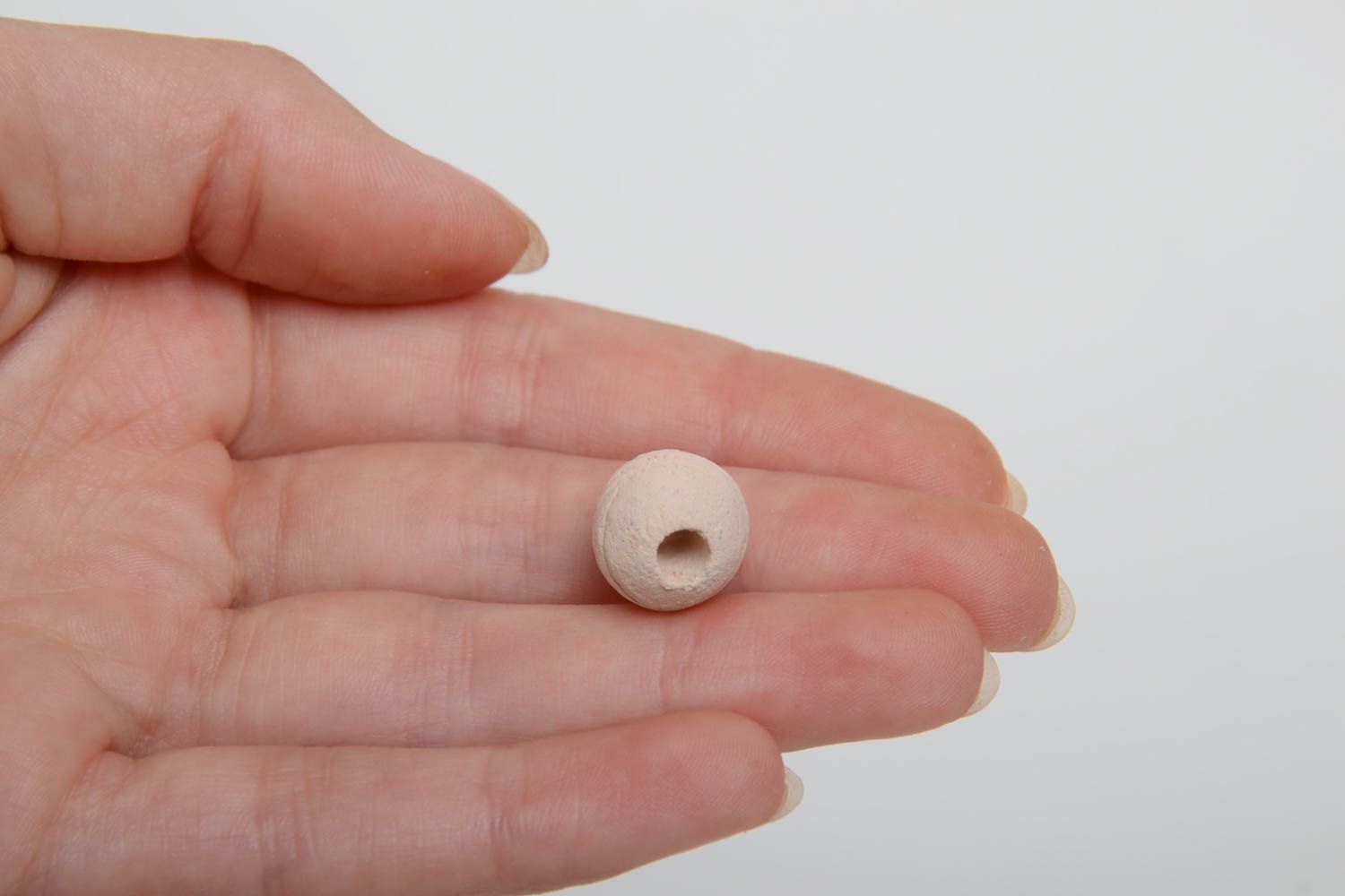 Handmade small round ceramic bead for making jewelry photo 5
