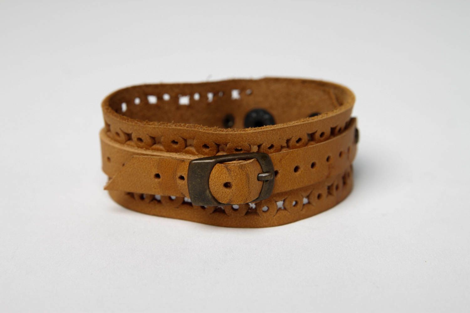 Handmade leather wrist bracelet fashion trends artisan jewelry designs photo 3