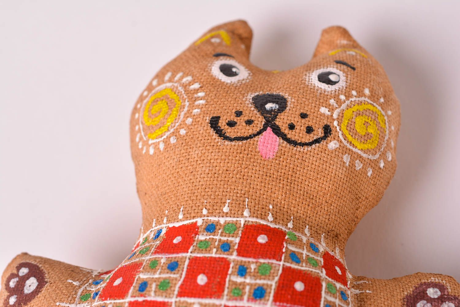 Gato de peluche juguete hecho a mano de tela regalo original decoración de casa foto 5