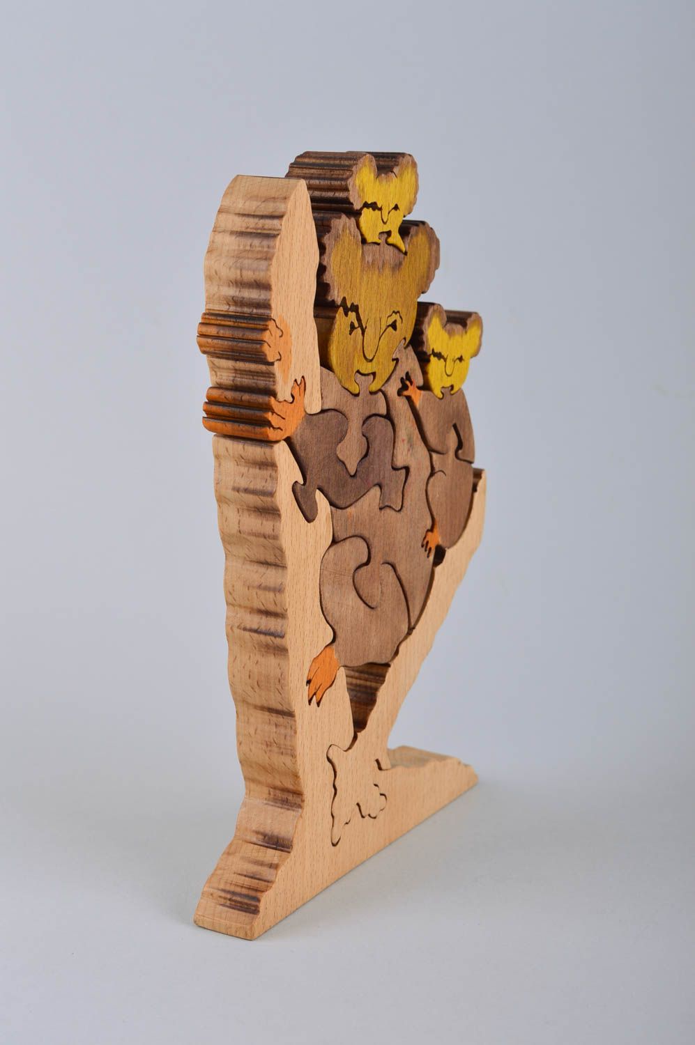 Головоломка для детей ручной работы деревянная игрушка коалы развивающая игрушка фото 3