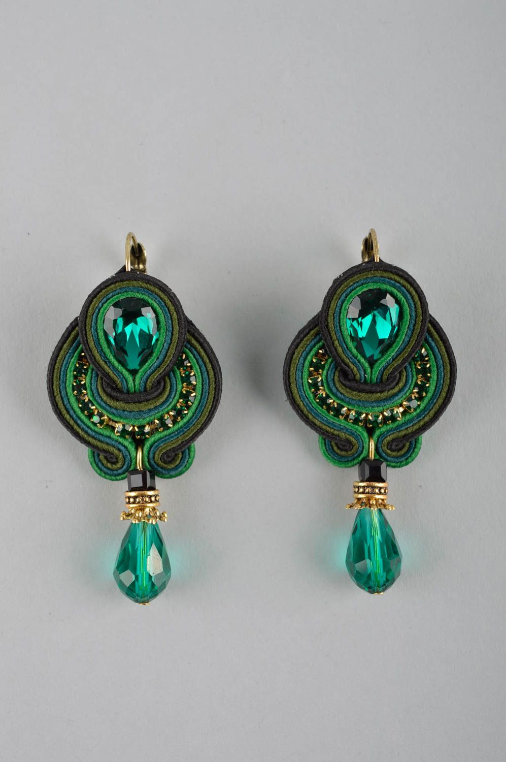 Beautiful handmade soutache jewelry beaded necklace beaded earrings cool jewelry photo 5