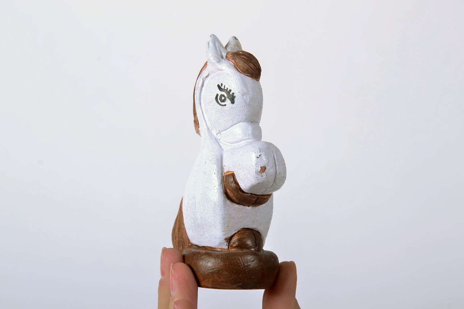 Estatueta decorativa artesanal de argila decoração do interior figuras de cerâmica Cavalo foto 5
