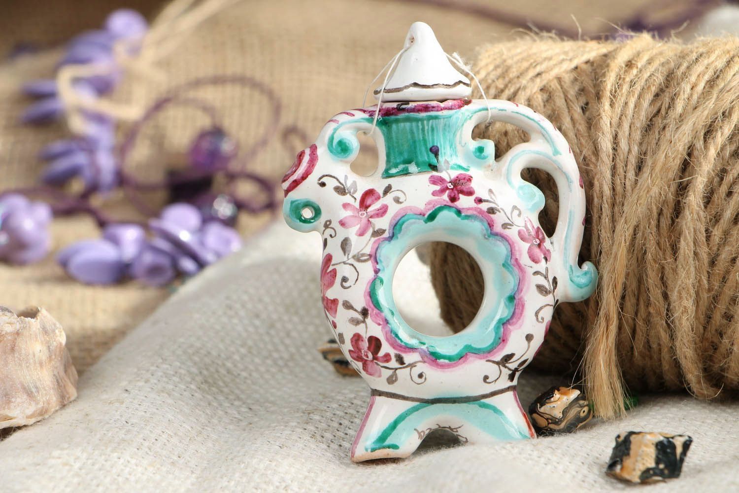 Vaso-jarro de cerâmica em miniatura foto 5