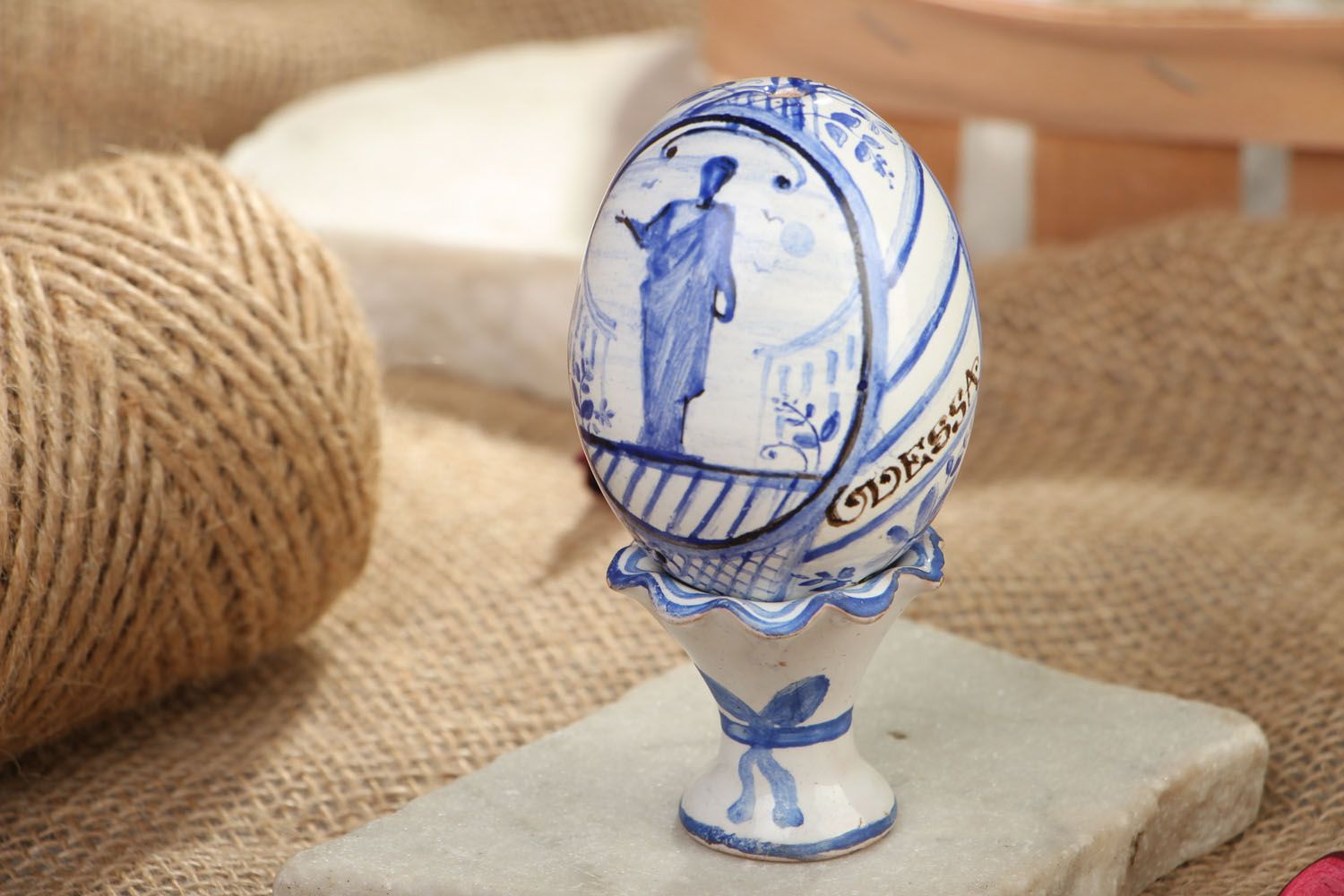 Painted clay egg photo 5
