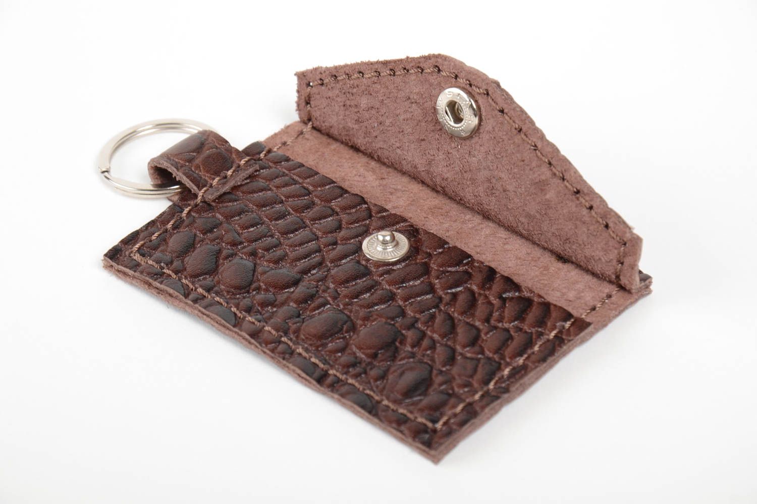Handmade leather wallet leather key case leather goods presents for men photo 5