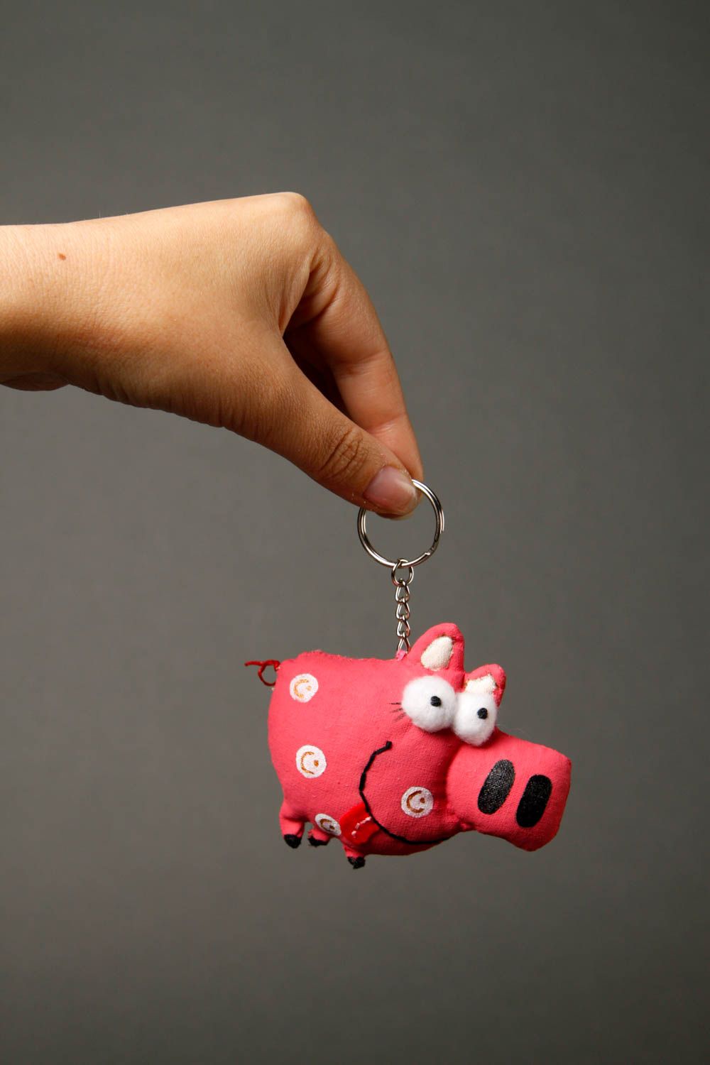 Handmade Schwein Schlüsselanhänger Puppe Schlüssel Schmuck Anhänger für Handy  foto 2